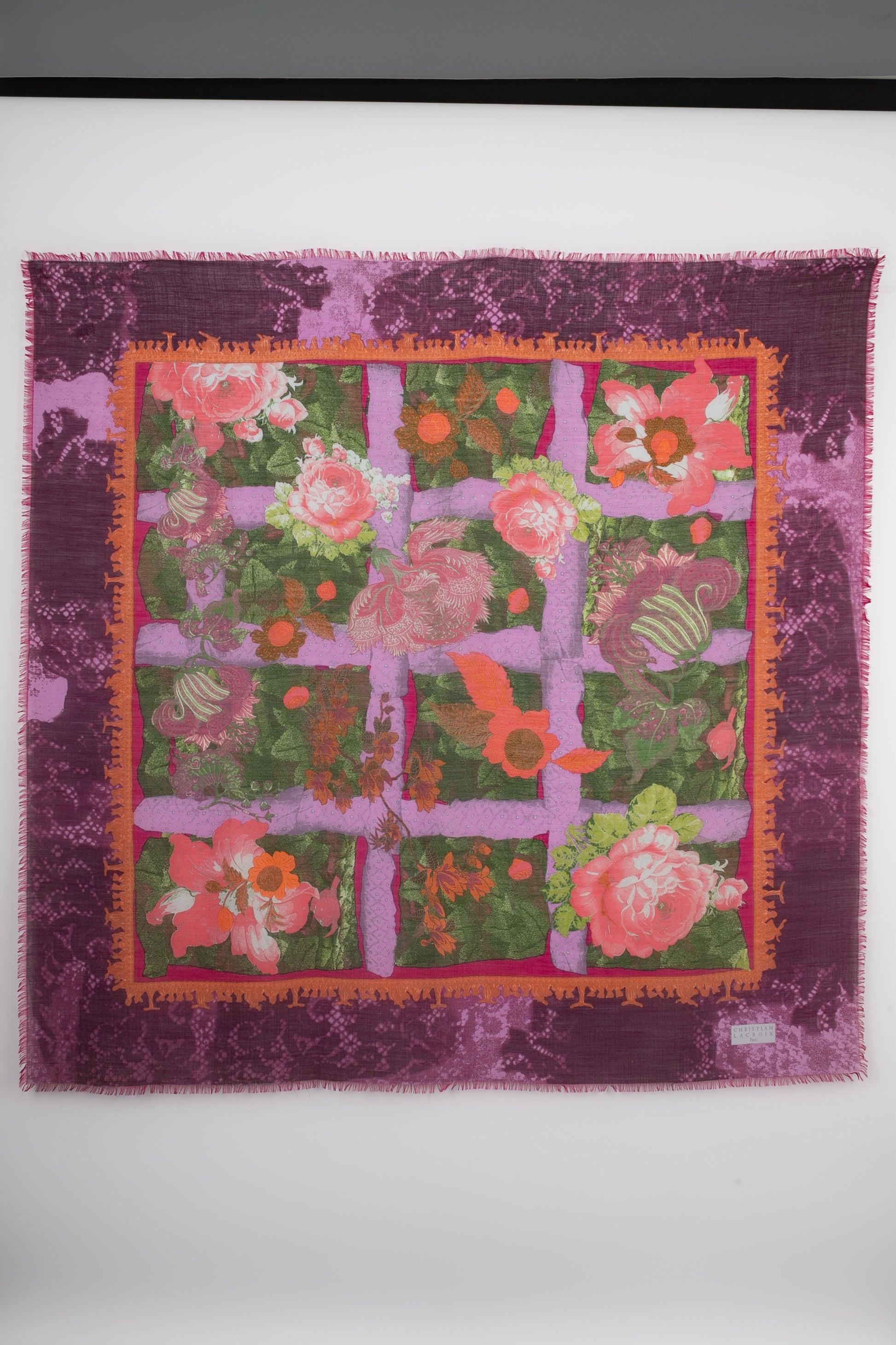 Foulard En Soie Vivienne Lacroix - Vintage, Dimensions 88x88 Cm, Couleur Jaune - Occasion