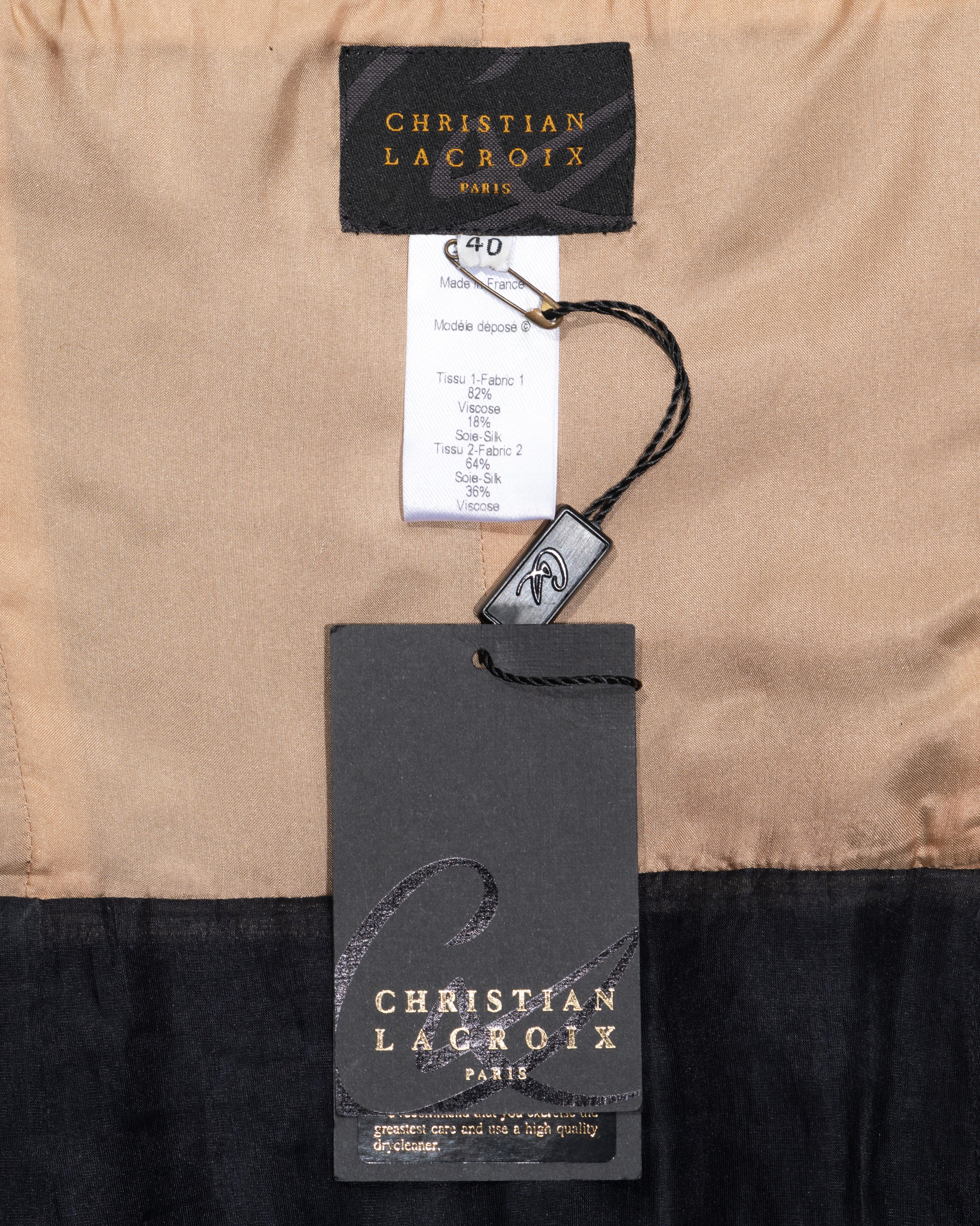 Christian Lacroix silk devoré strapless evening dress, fw 2002 For Sale 3