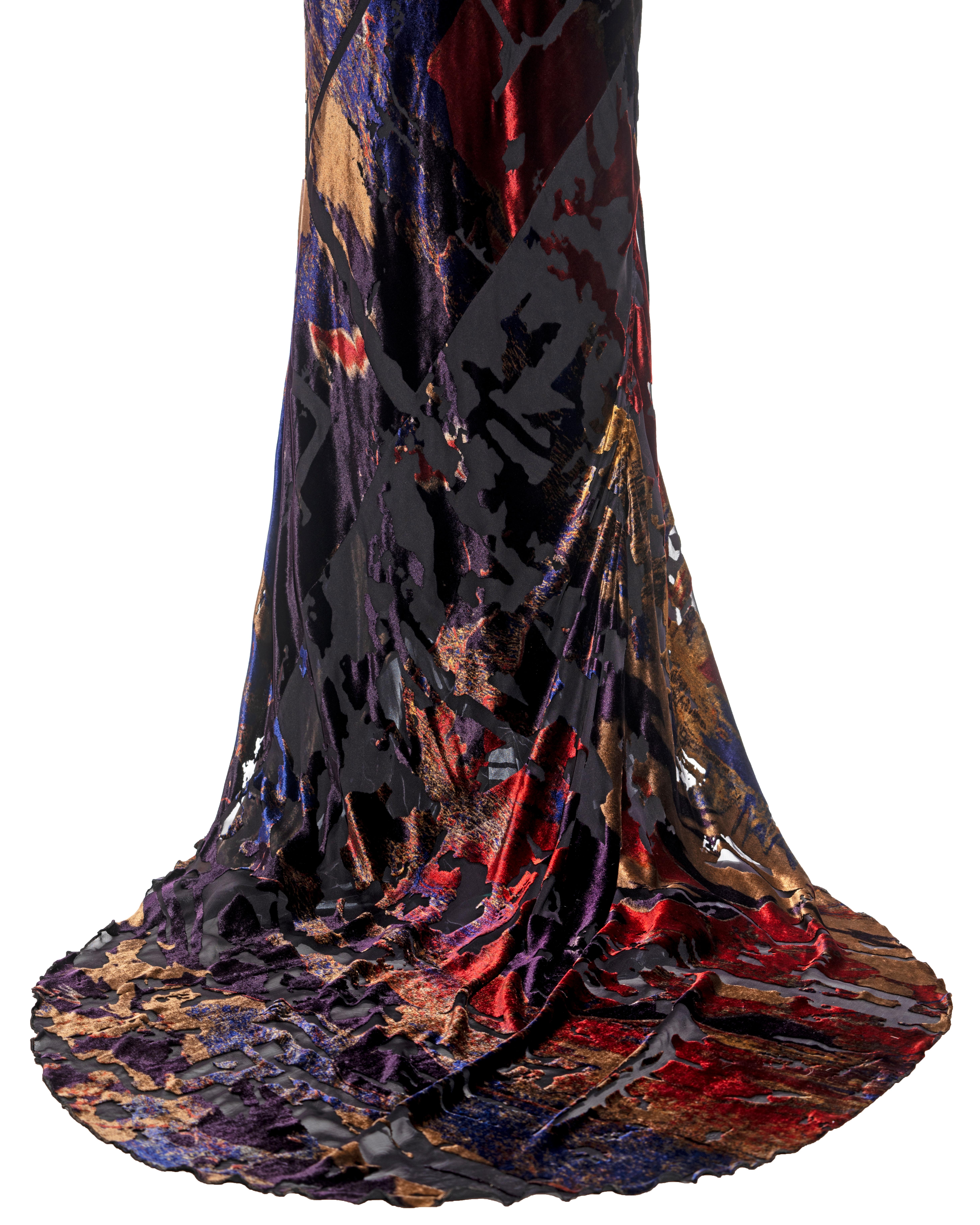 Women's Christian Lacroix silk devoré strapless evening dress, fw 2002 For Sale