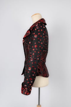 Christian Lacroix Silk Jacket in Black and Red Tones