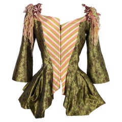 Christian Lacroix Silk Jacket in Green and Pink Tones