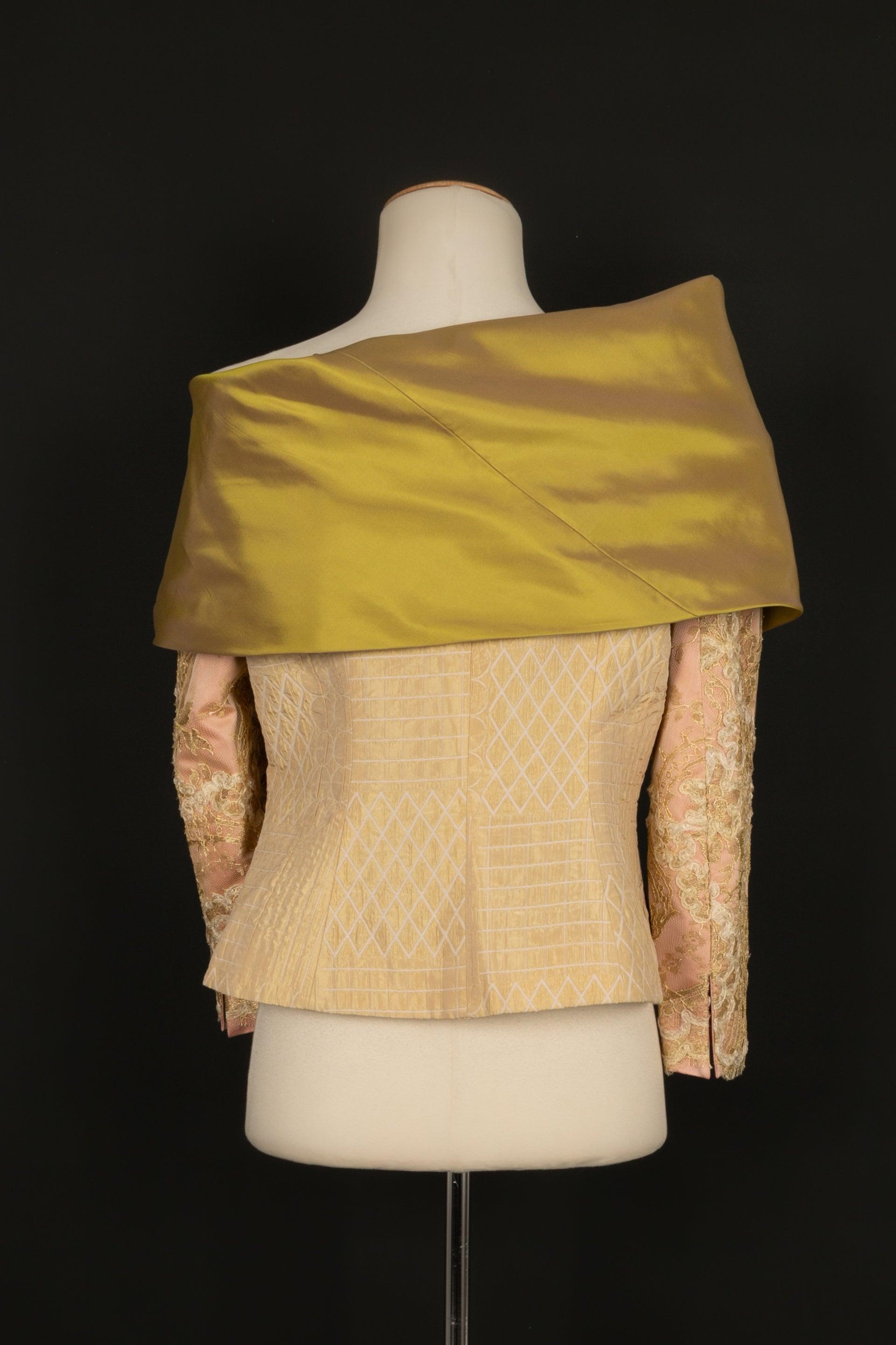 Brown Christian Lacroix Silk, Lace and Taffeta Jacket Summer, 1998 For Sale