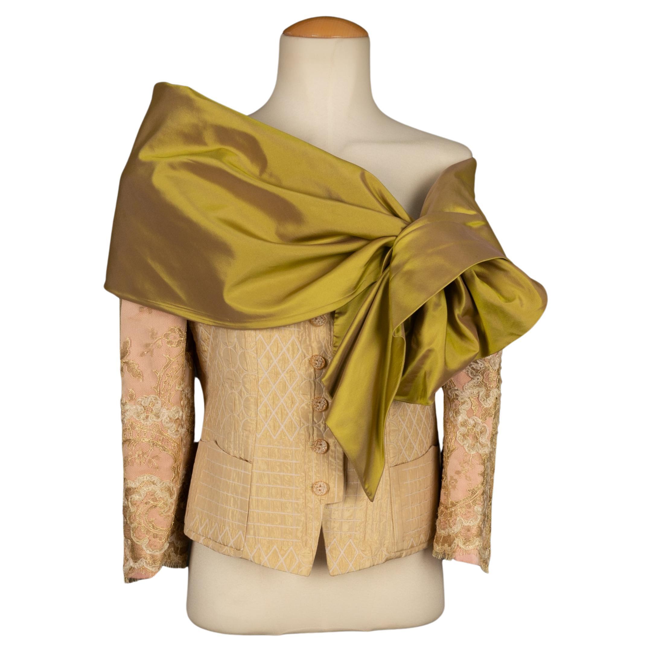 Christian Lacroix Silk, Lace and Taffeta Jacket Summer, 1998 For Sale