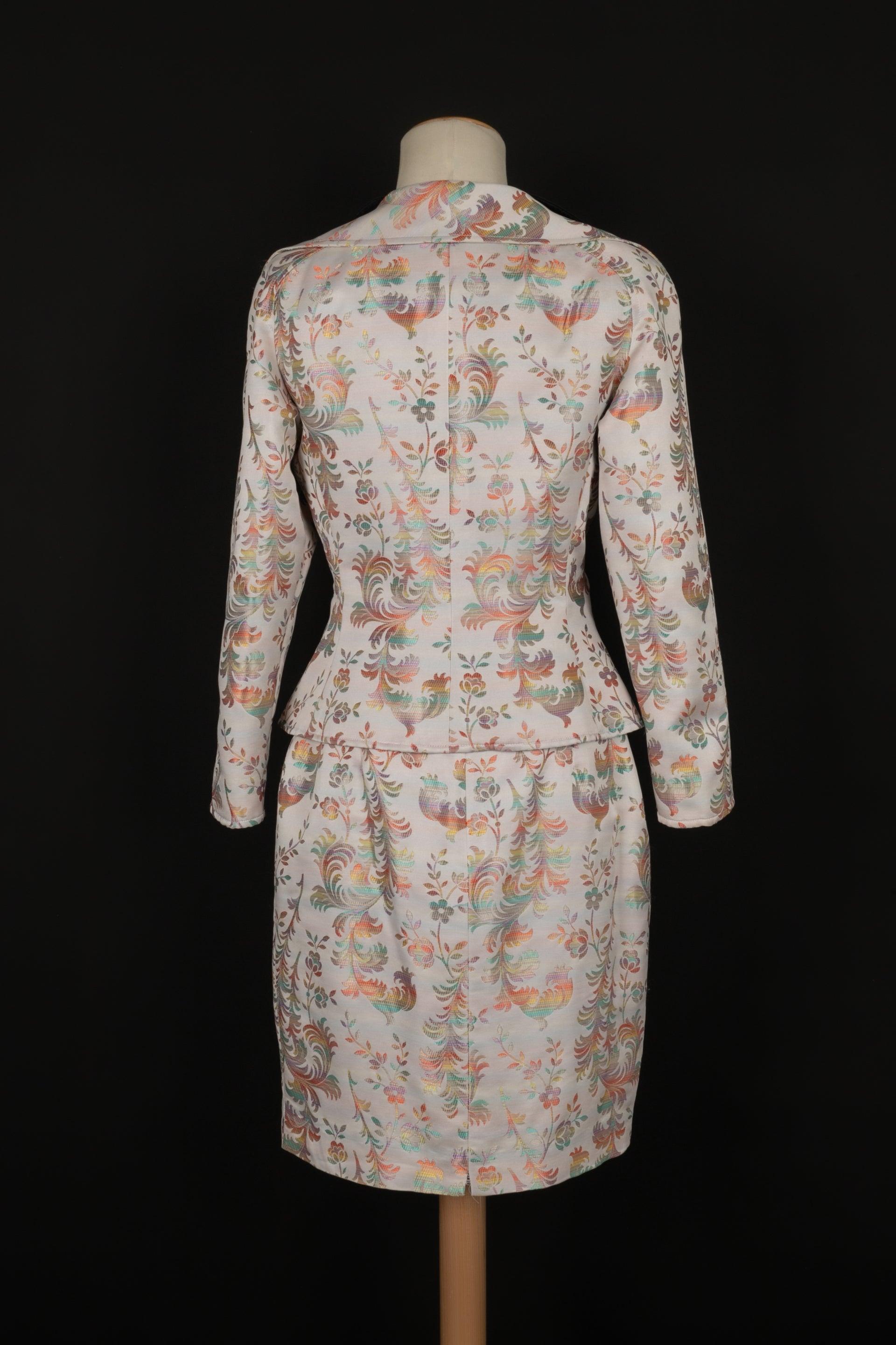 Christian Lacroix Silk nd Polyester Skirt Suit Set In Excellent Condition For Sale In SAINT-OUEN-SUR-SEINE, FR