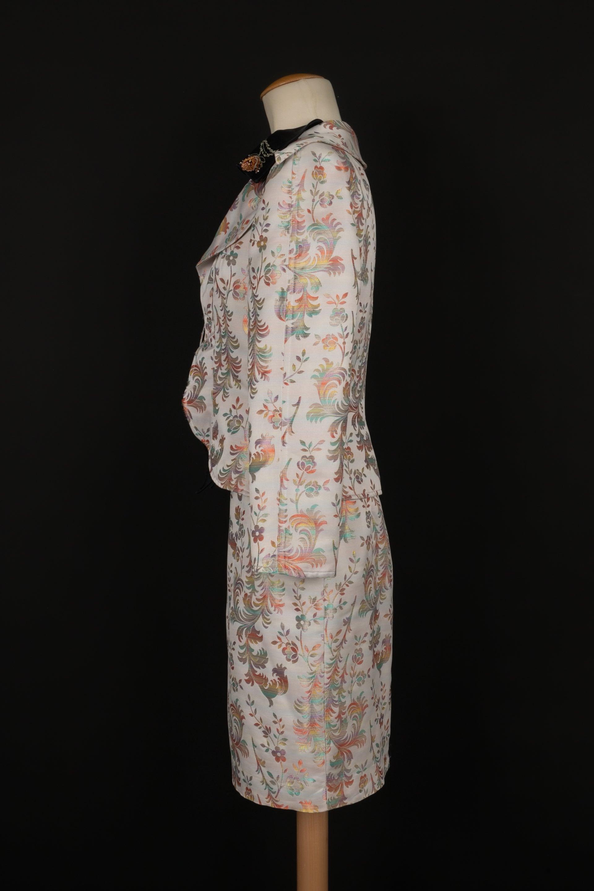 Ensemble tailleur jupe en soie et polyester Christian Lacroix Pour femmes en vente