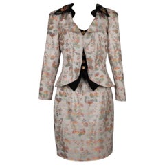 Ensemble tailleur jupe en soie et polyester Christian Lacroix
