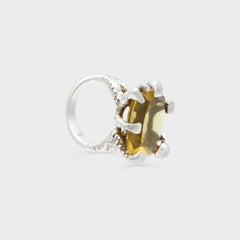 Christian Lacroix Silver and Citrine Statement Ring, Circa 1990