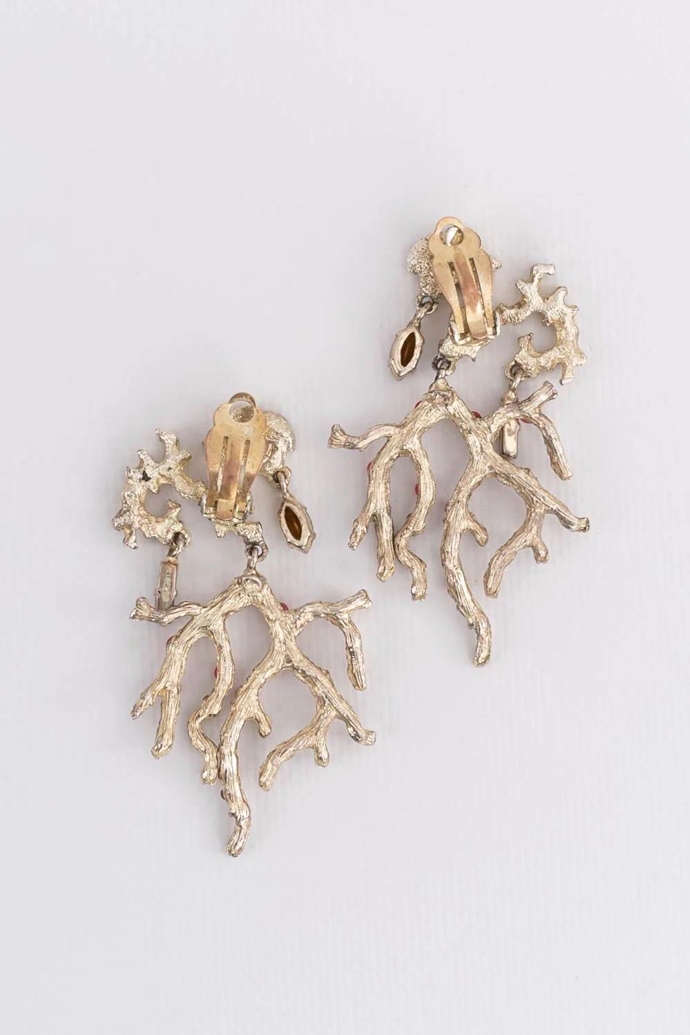 Artist Christian Lacroix Silver metal Clip-on Earrings For Sale