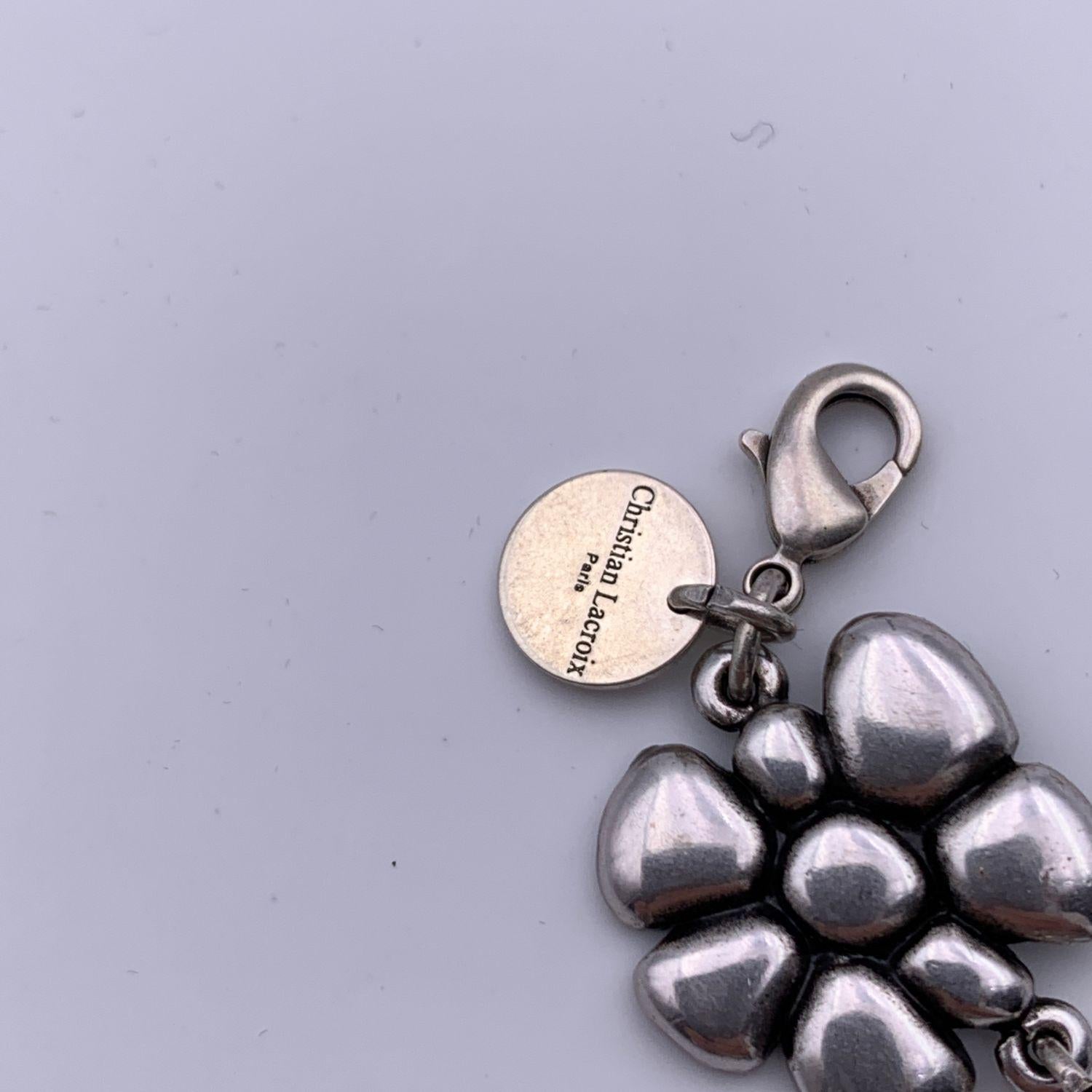 Women's Christian Lacroix Silver Metal Love Story Heart Bracelet Mint