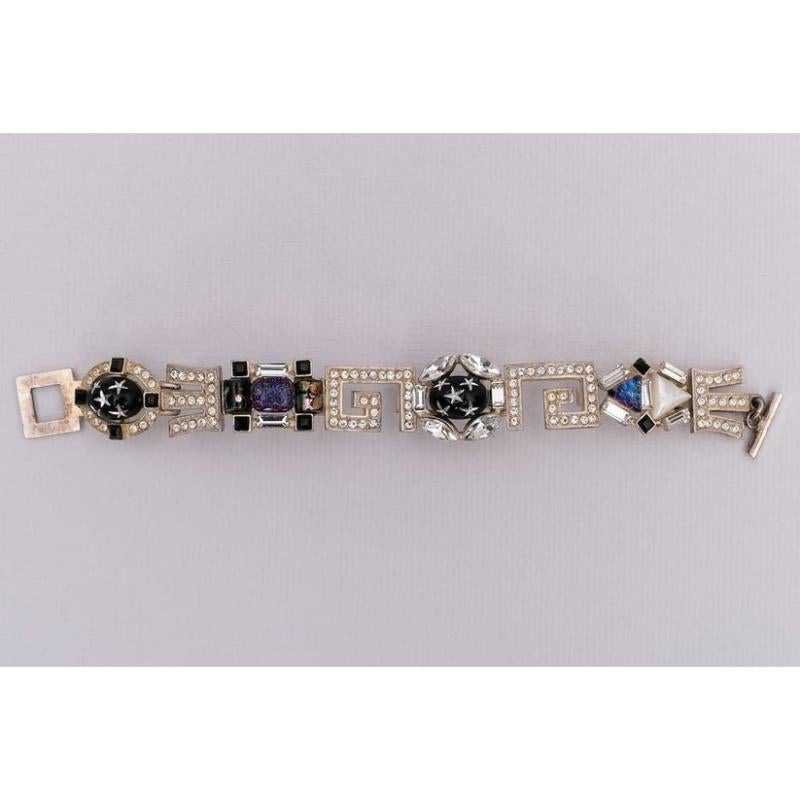 Christian Lacroix - Bracelet articulé en métal argenté en vente 1