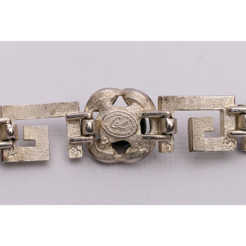 Christian Lacroix - Bracelet articulé en métal argenté en vente 4
