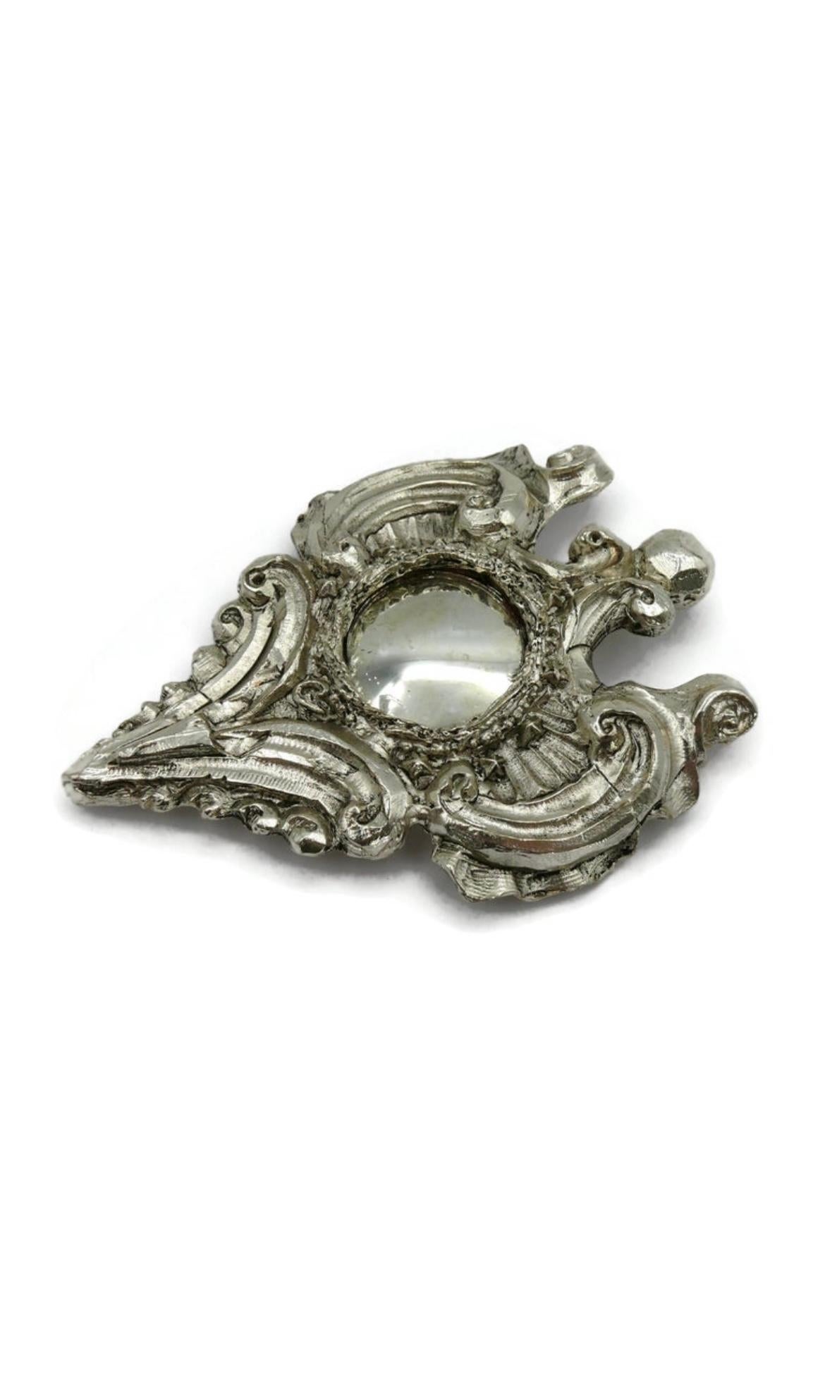 Women's or Men's Christian Lacroix silver plated brooch For Sale