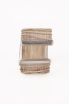 Christian Lacroix Silvery Metal Cuff Bracelet