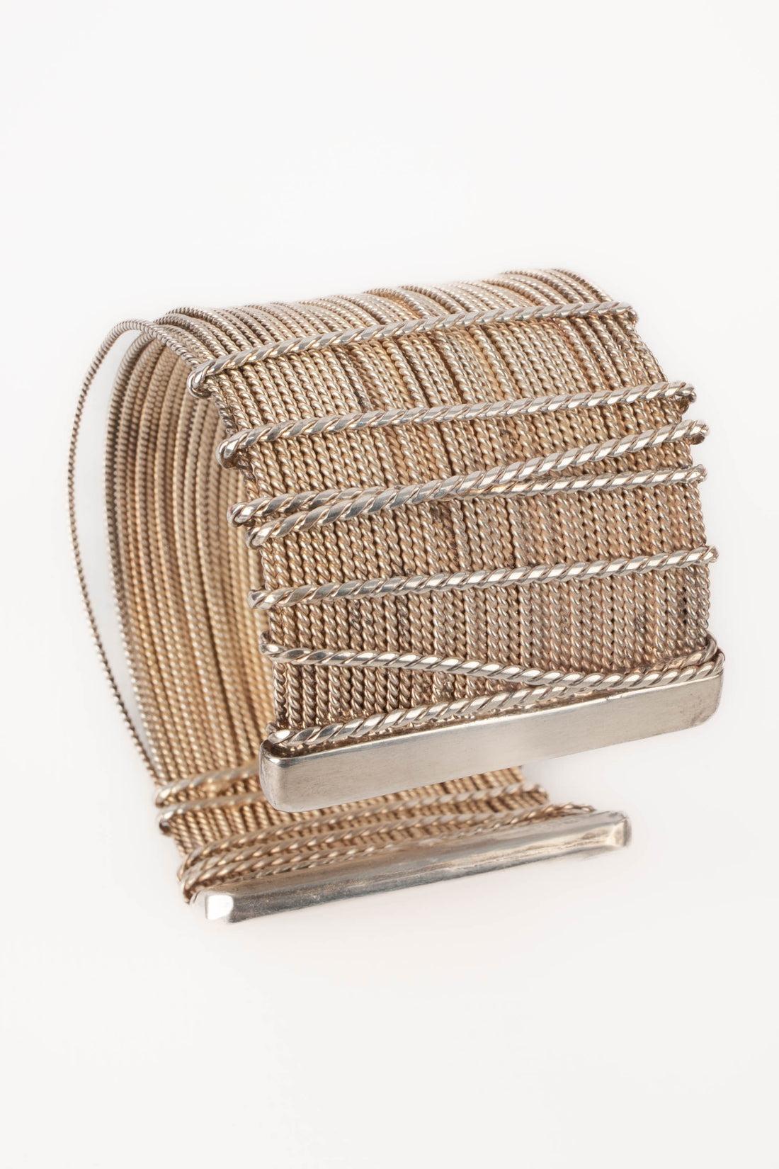 Women's Christian Lacroix Silvery Metal Cuff Bracelet For Sale
