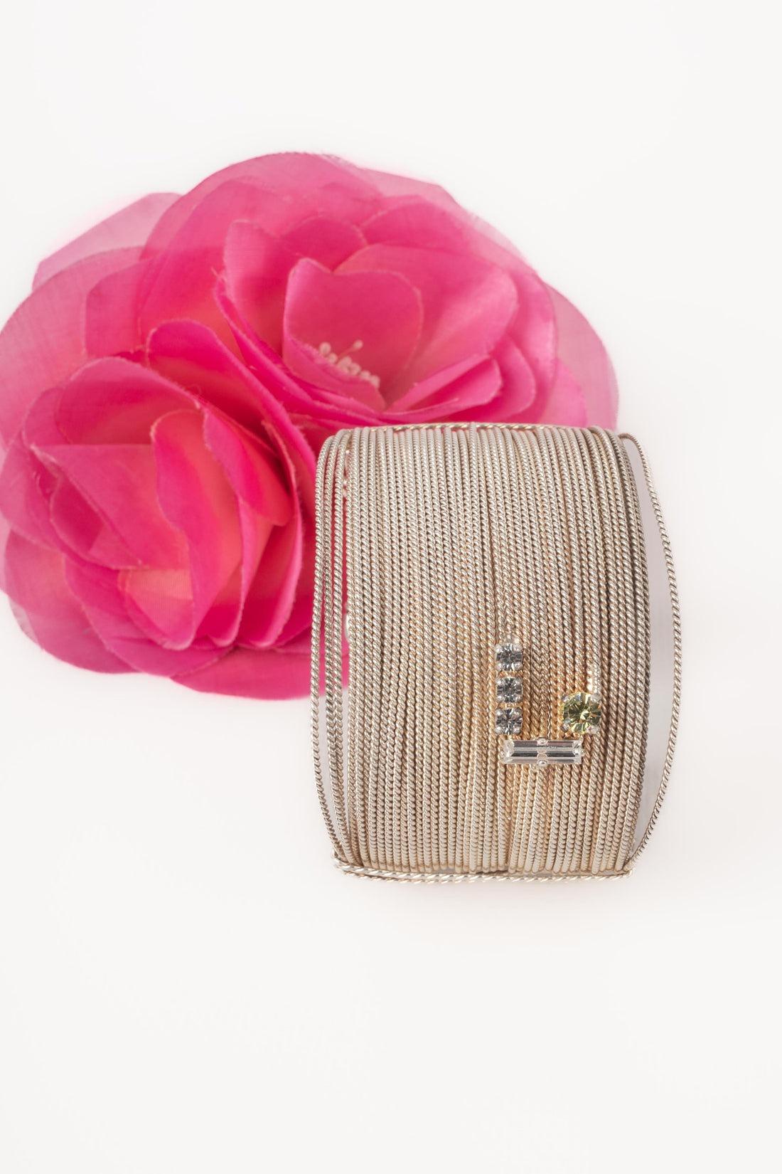 Christian Lacroix Silvery Metal Cuff Bracelet For Sale 4