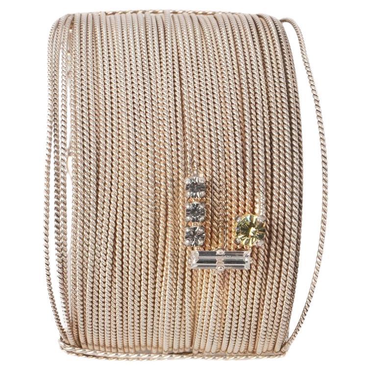 Christian Lacroix Silvery Metal Cuff Bracelet For Sale
