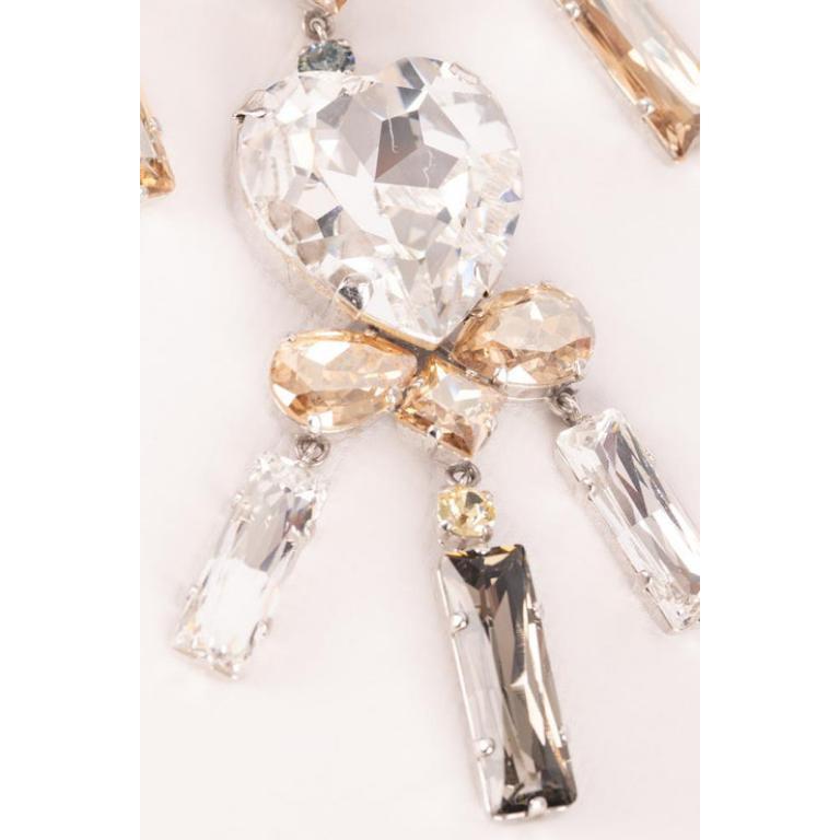 Christian Lacroix Silberne Metall-Brosche mit Anhänger im Angebot 2