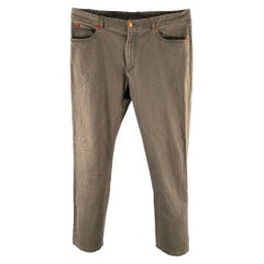 CHRISTIAN LACROIX Size 36 Olive Cotton Blend Straight Casual Pants