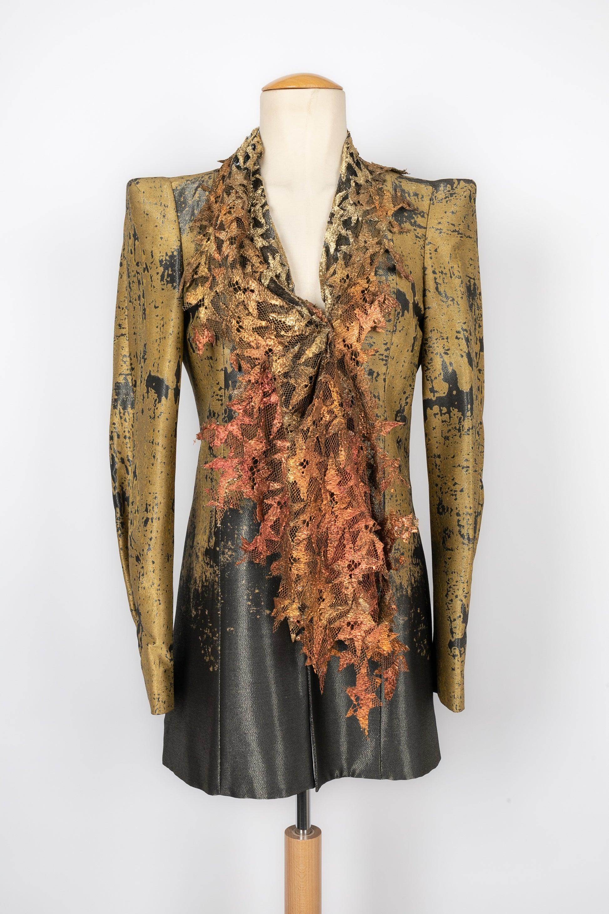 Women's Christian Lacroix Skirt and a Jacket Decorated with Tie-and-Dye Lace Set For Sale