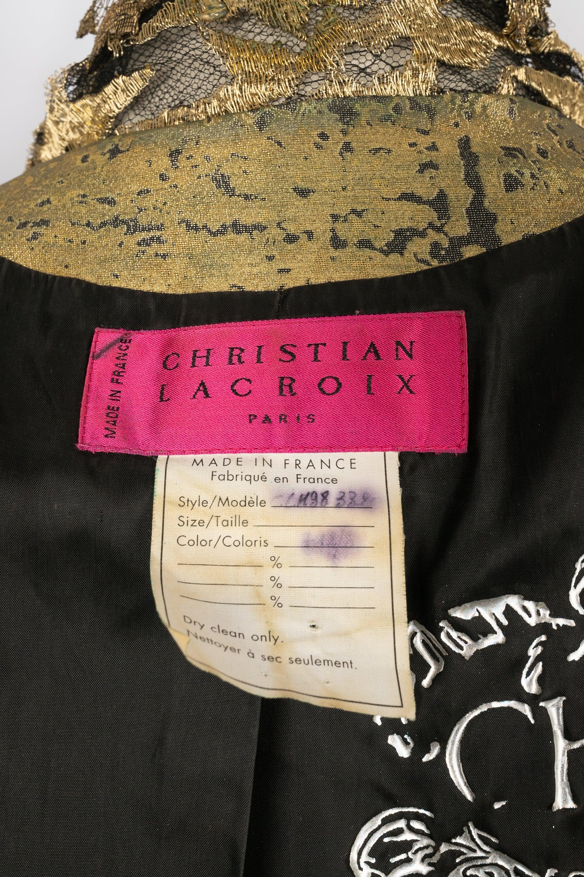 Christian Lacroix ensemble jupe et veste décorés d'un cravate et de dentelle tie-and-dye en vente 3