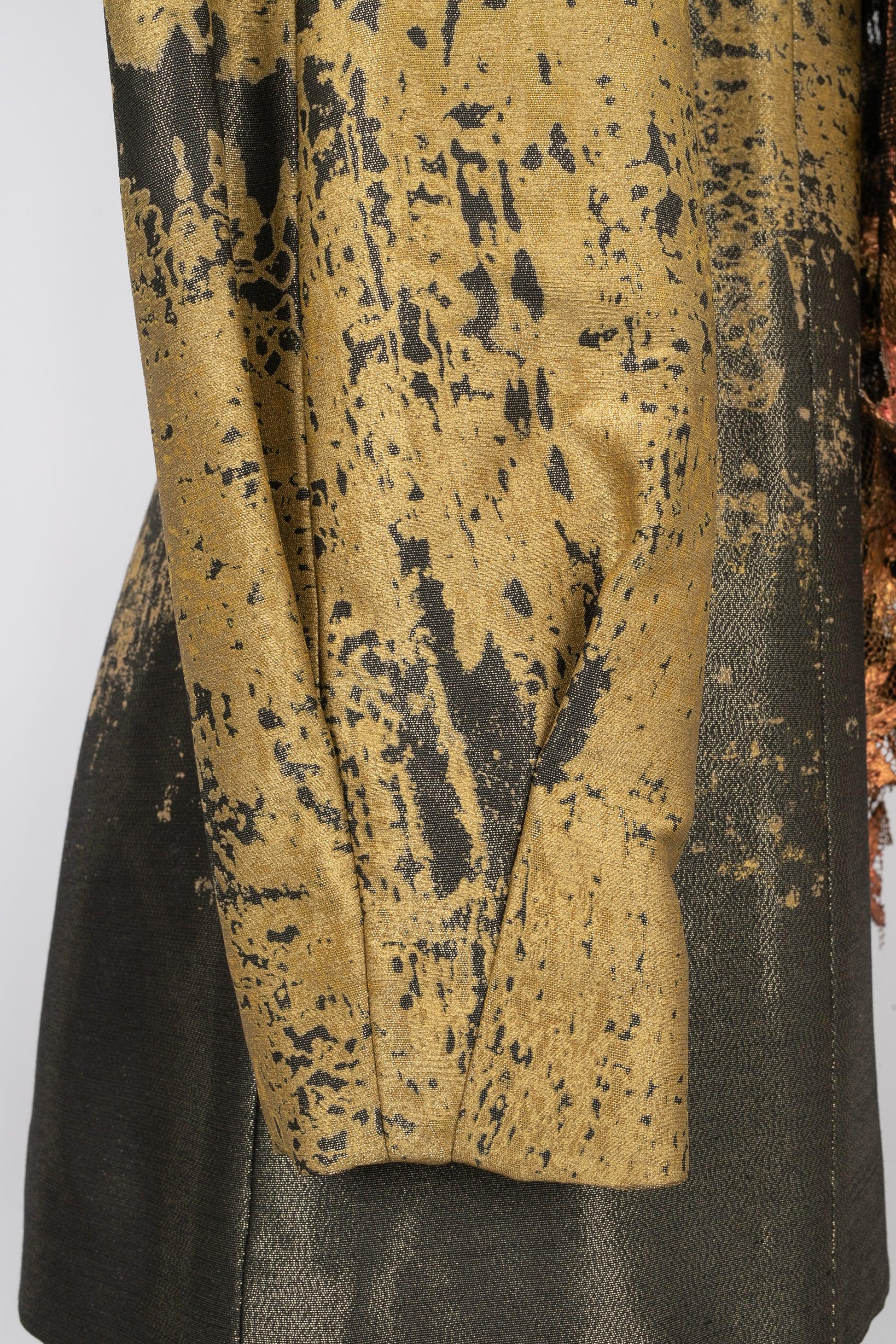 Christian Lacroix Skirt and a Jacket Decorated with Tie-and-Dye Lace Set For Sale 3