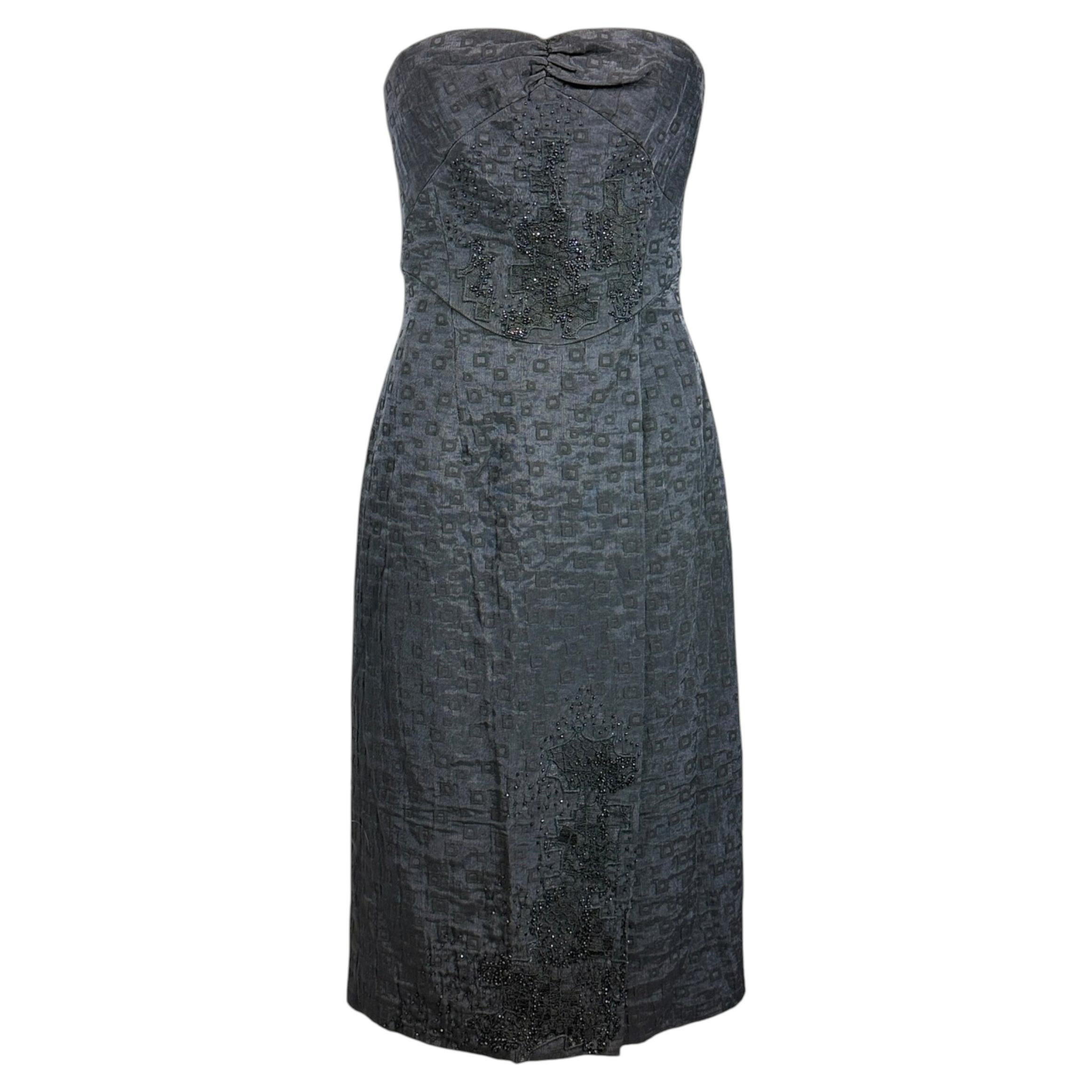 Christian Lacroix Frühjahr 1999 Schwarzes trägerloses Kleid im Angebot