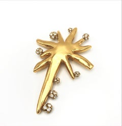 Christian Lacroix star brooch with glittering balls, gold toned Resin 1980/90s