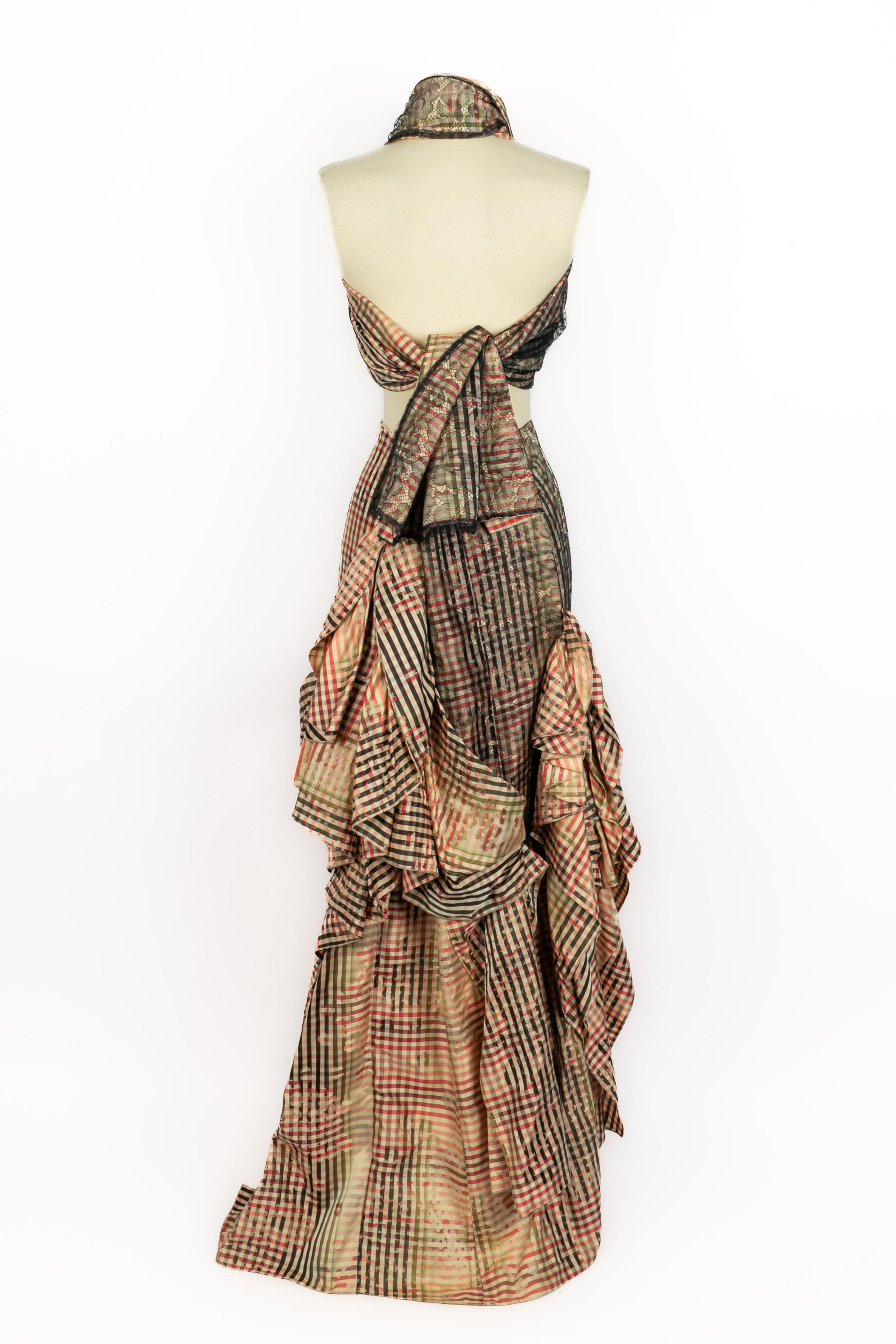 Brown Christian Lacroix stole and skirt For Sale