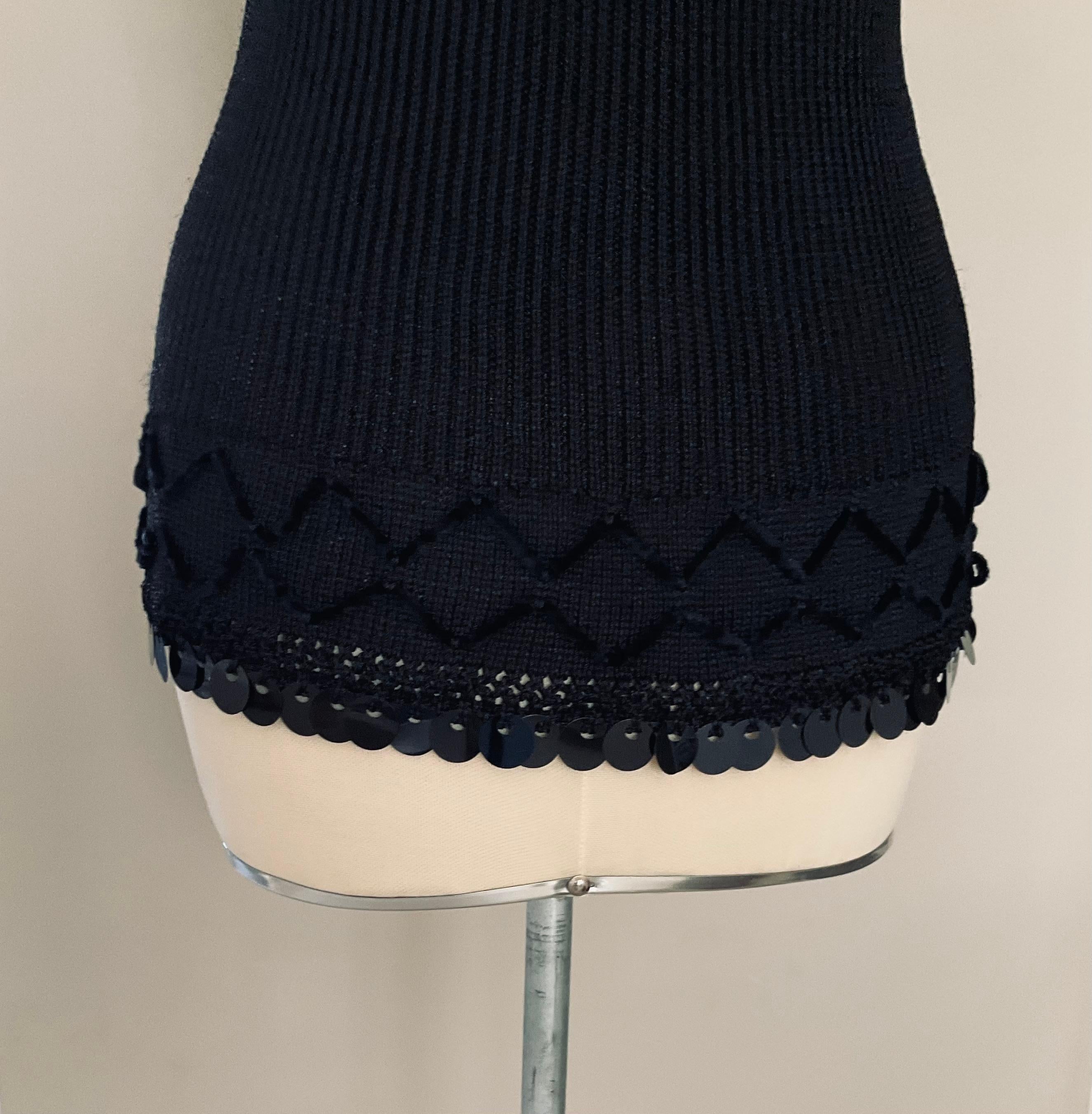 Women's Christian Lacroix Strapless Black Sequin Top S For Sale