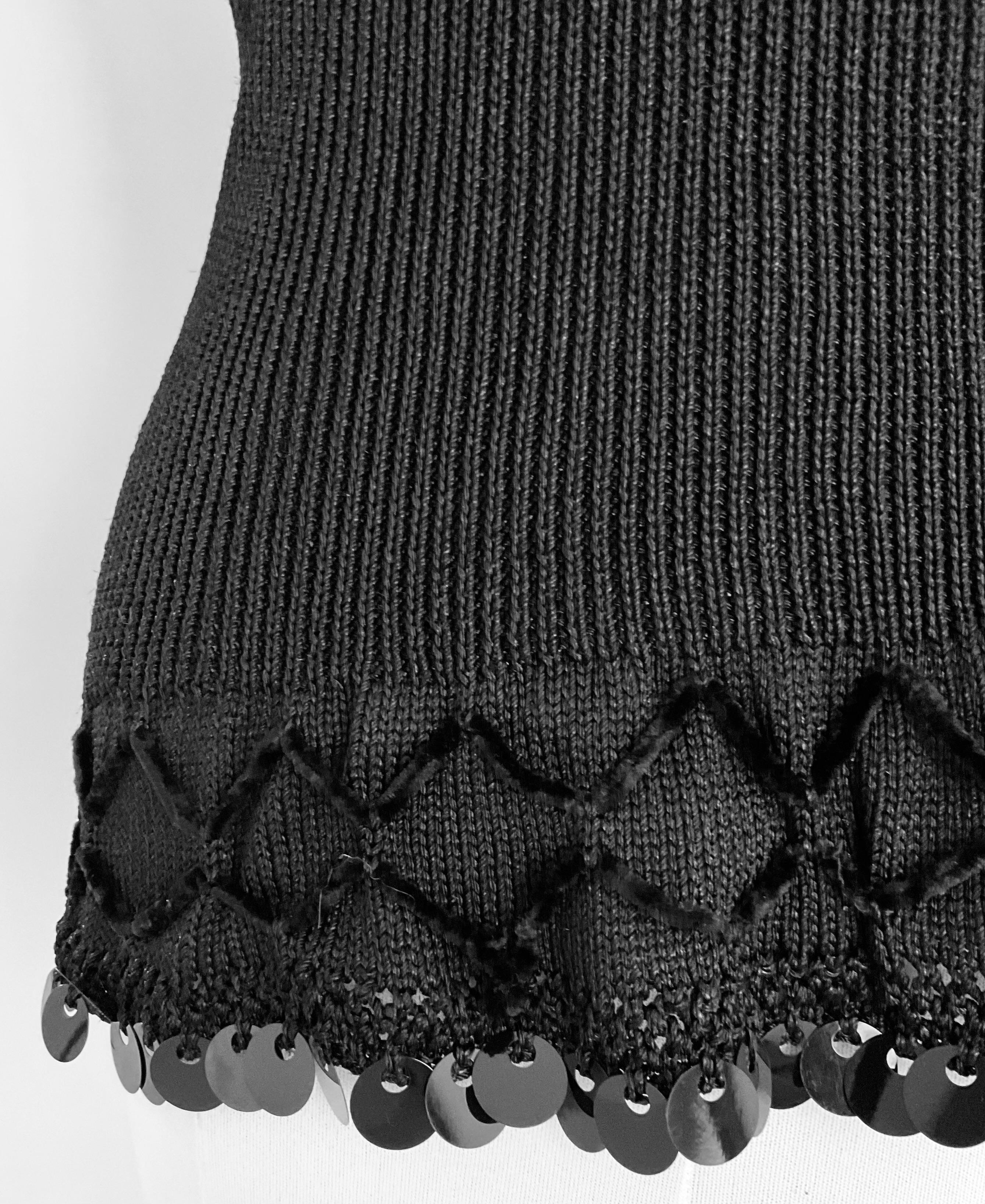 Christian Lacroix Strapless Black Sequin Top S For Sale 1