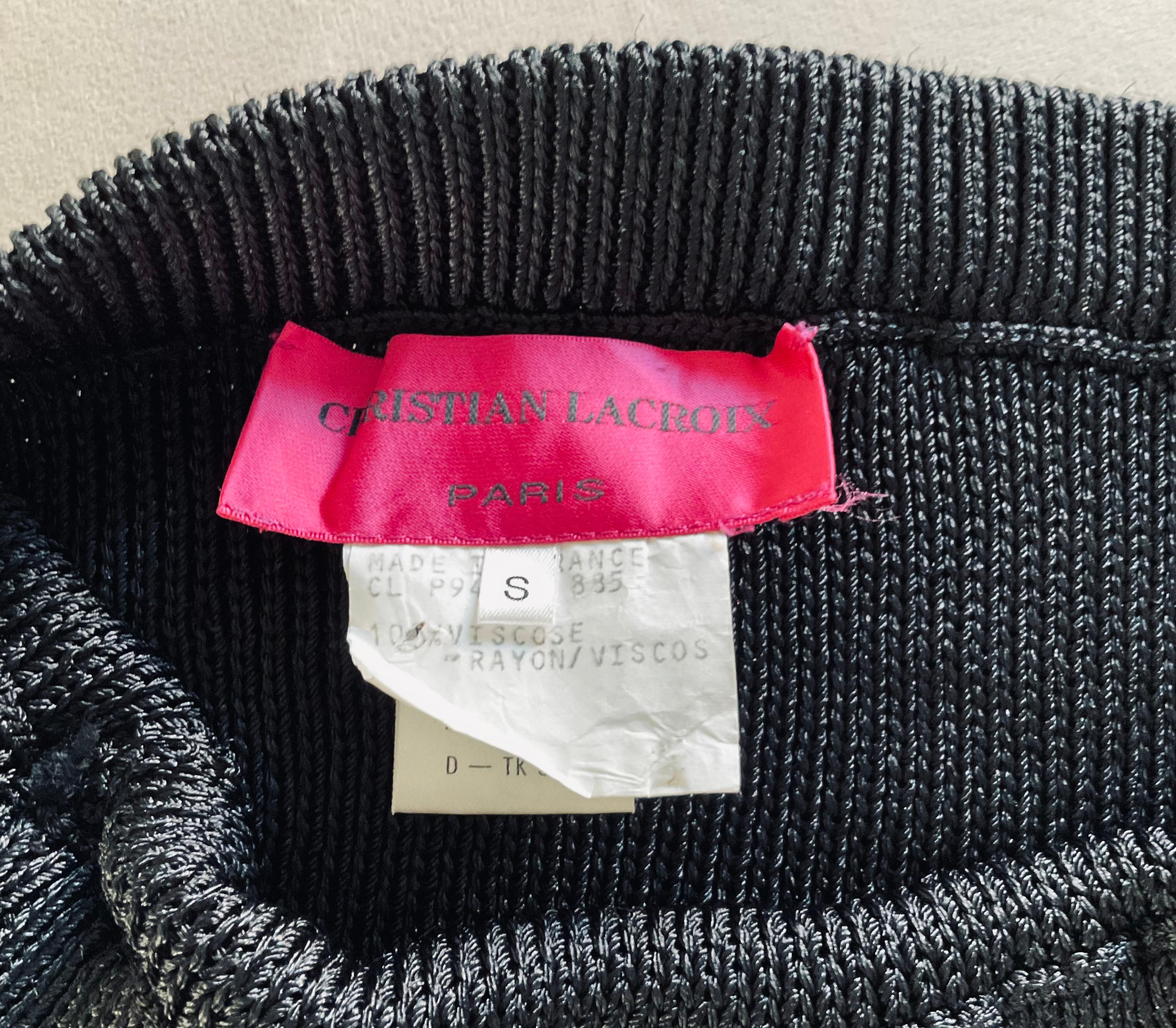 Christian Lacroix Strapless Black Sequin Top S For Sale 4