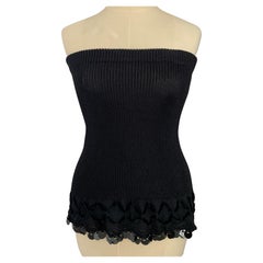 Christian Lacroix Strapless Black Sequin Top S
