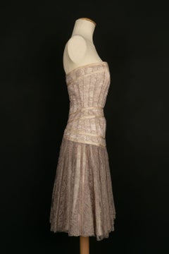 Christian Lacroix Strapless Lace Silk Dress