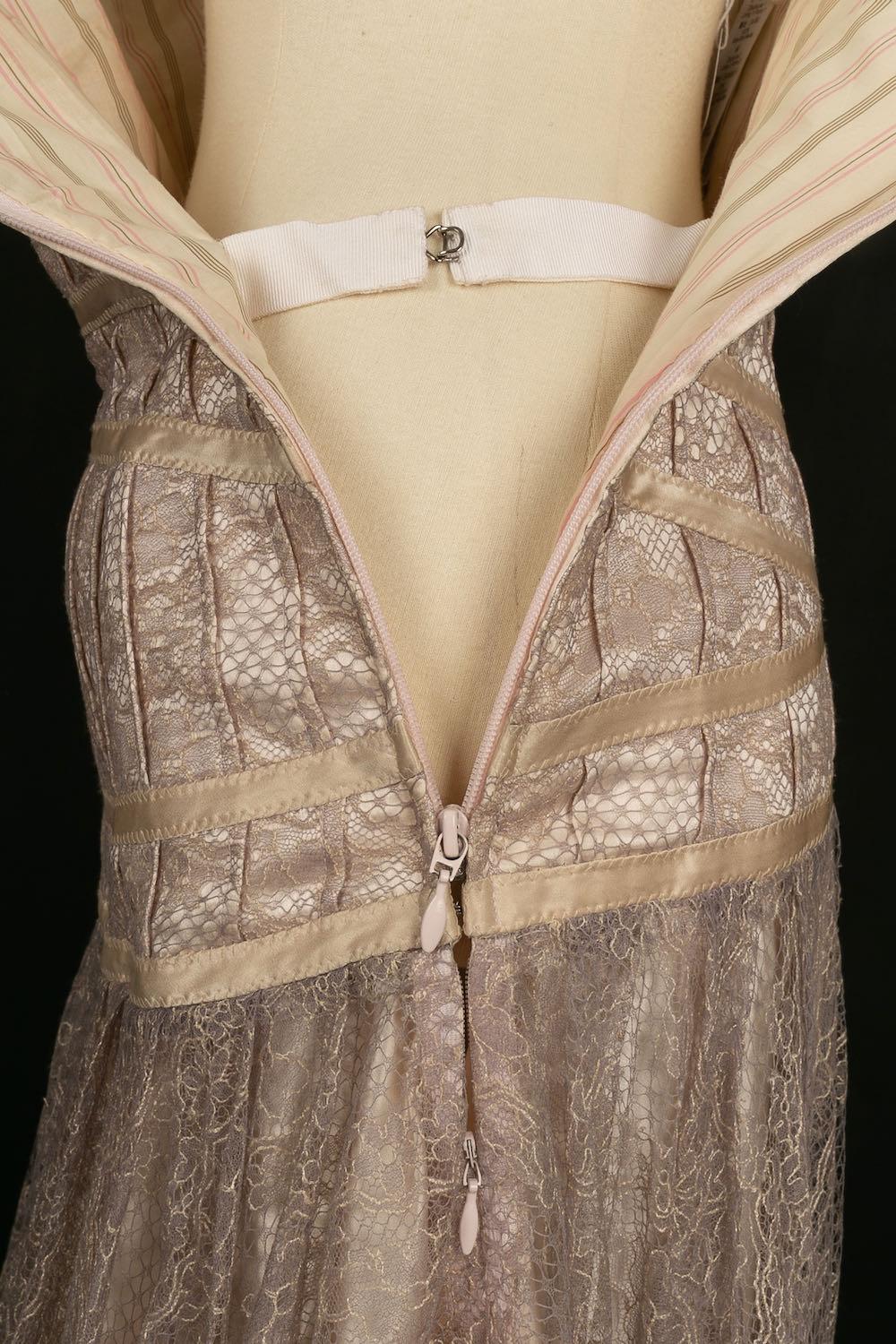 Christian Lacroix Strapless Lace Silk Dress For Sale 3