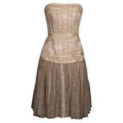 Christian Lacroix Strapless Lace Silk Dress