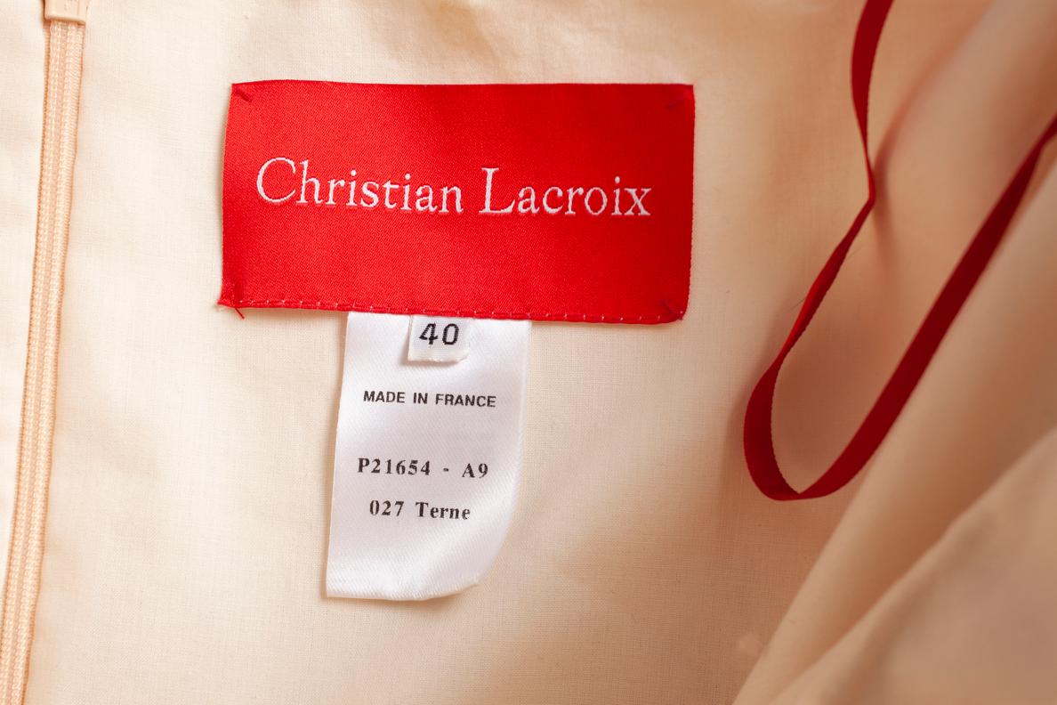 Christian Lacroix, Strapless nude colored dress In Excellent Condition For Sale In AMSTERDAM, NL
