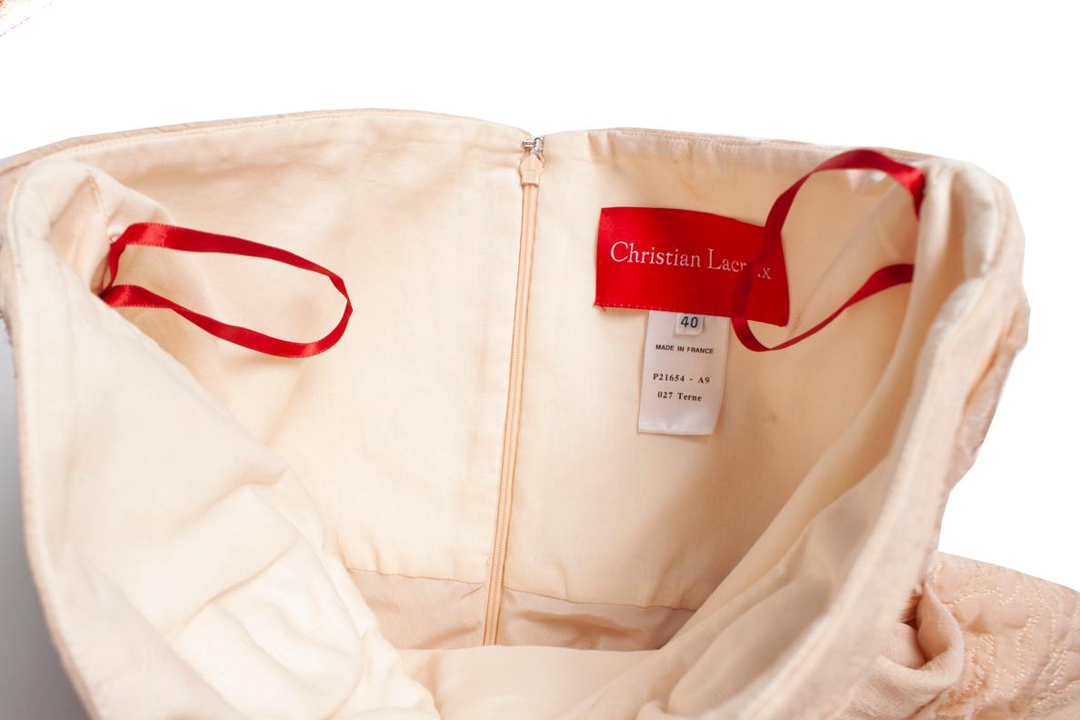 Women's Christian Lacroix, Strapless nude colored dress For Sale