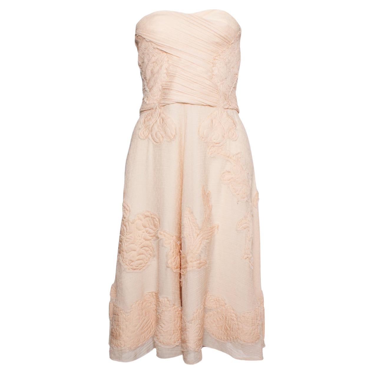 Christian Lacroix, Strapless nude colored dress For Sale