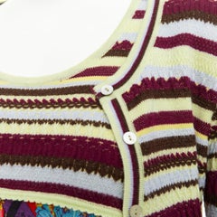 CHRISTIAN LACROIX stripe kaleidoscope print knit twin set floral cardigan top XL