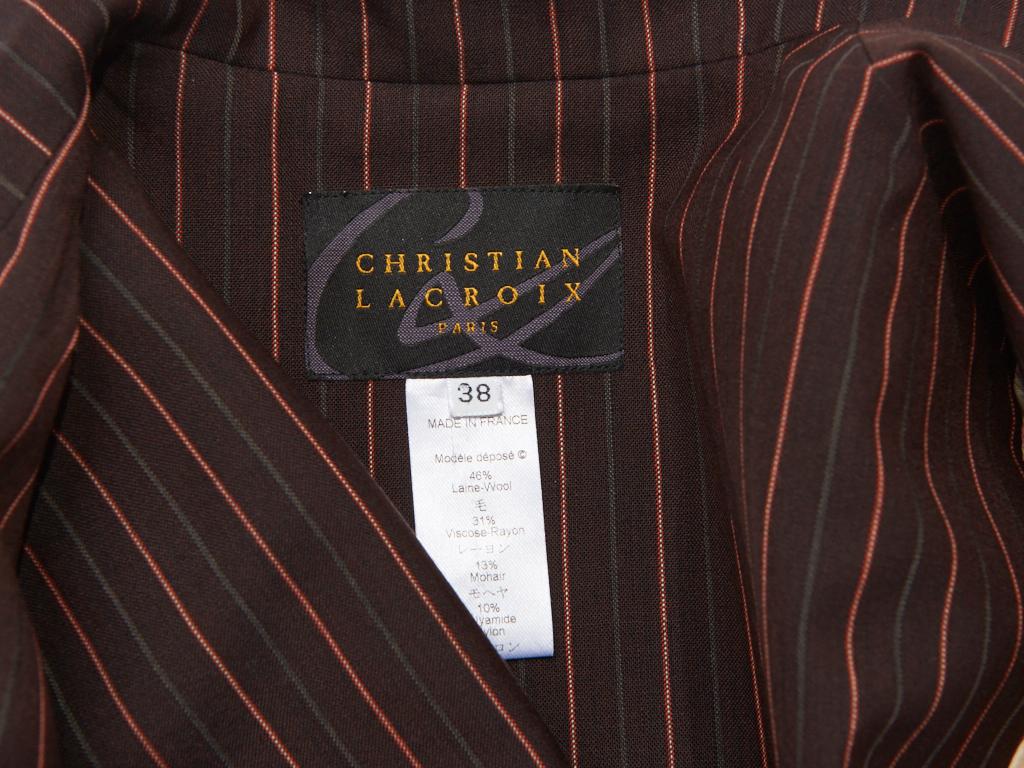 Black Christian Lacroix Striped Pantsuit