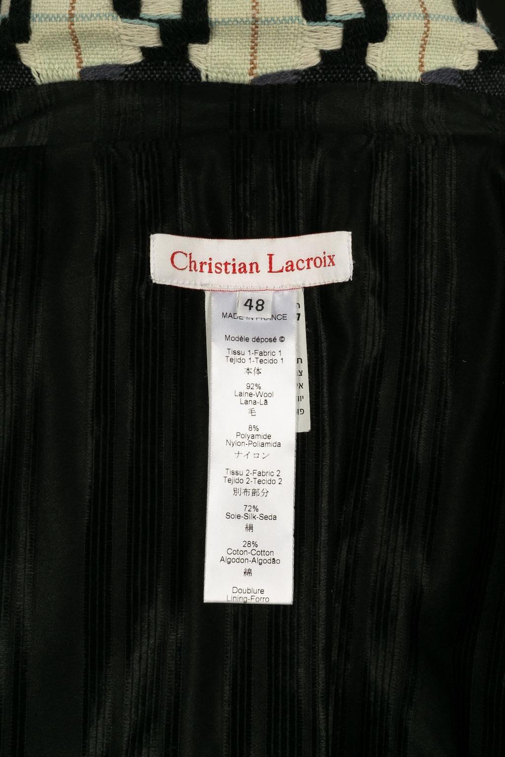Christian Lacroix Suit Skirt and Jacket in Wool with Houndstooth Pattern For Sale 9