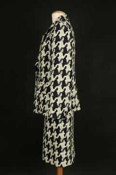 Christian Lacroix Suit Skirt and Jacket in Wool with Houndstooth Pattern