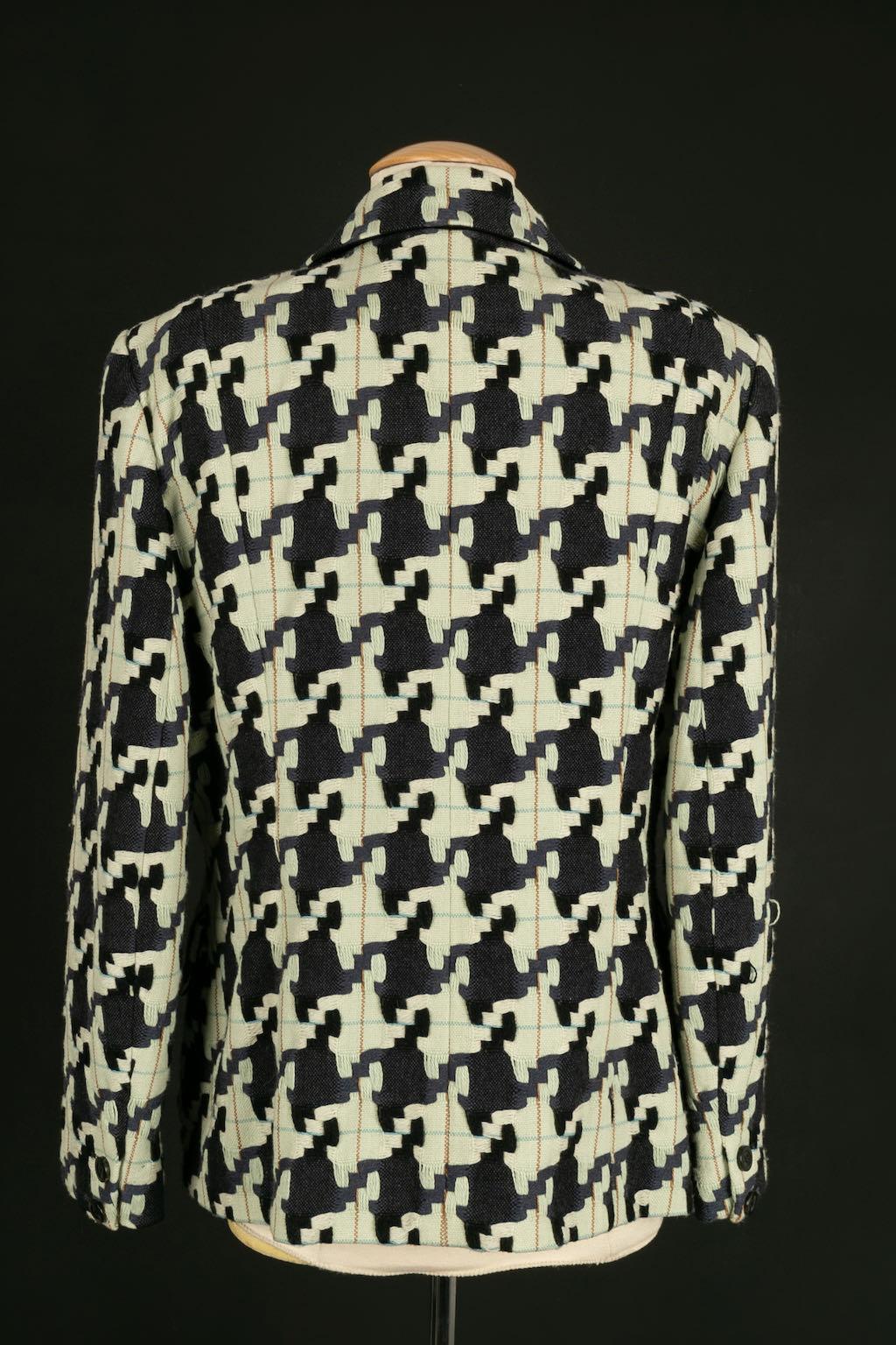 Christian Lacroix Suit Skirt and Jacket in Wool with Houndstooth Pattern For Sale 2