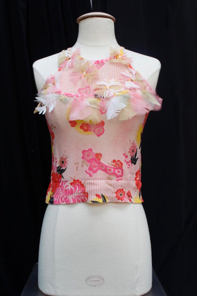 Women's Christian Lacroix Top and Cardigan with Floral Pattern For Sale