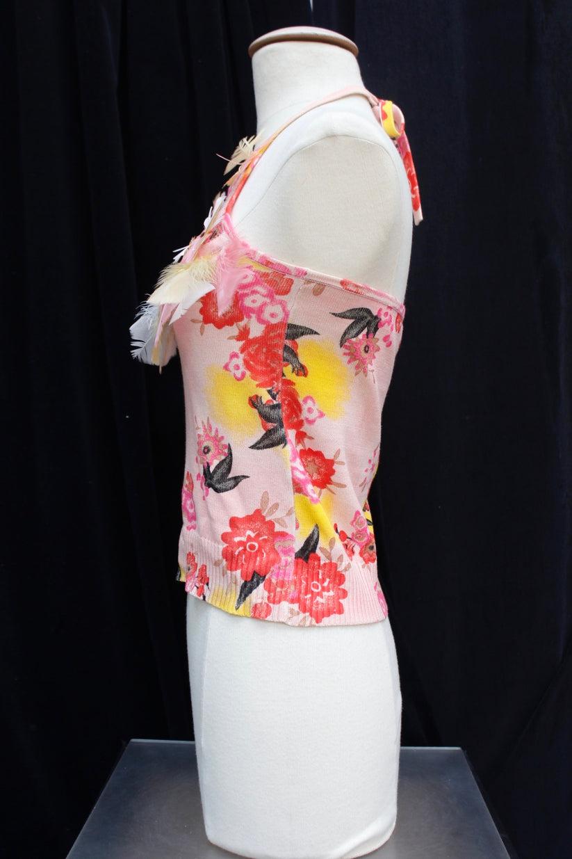 Christian Lacroix Top and Cardigan with Floral Pattern For Sale 1