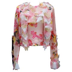 Christian Lacroix Oberteil und Strickjacke mit Blumenmuster