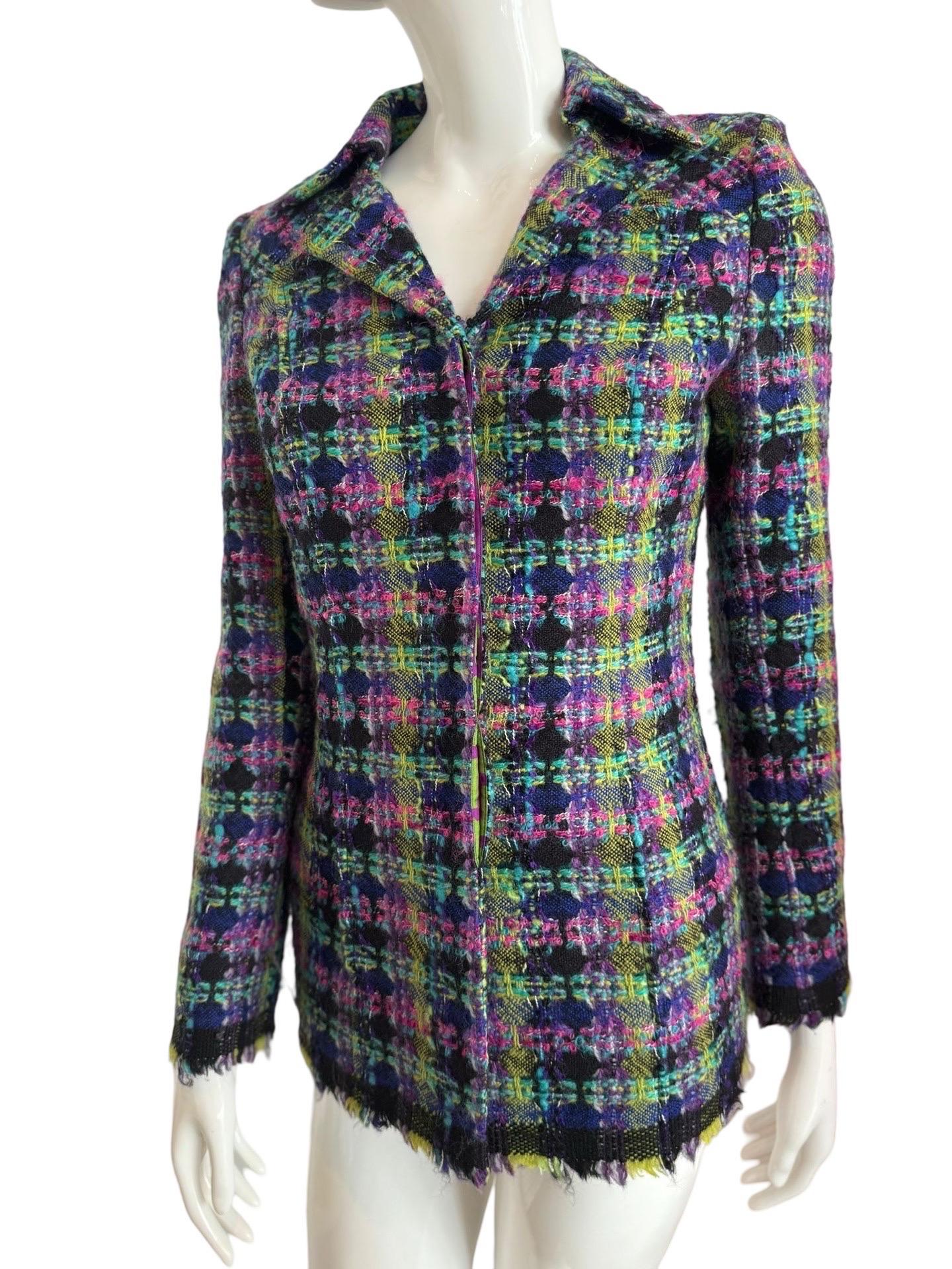 Black Christian Lacroix Tweed Blazer For Sale