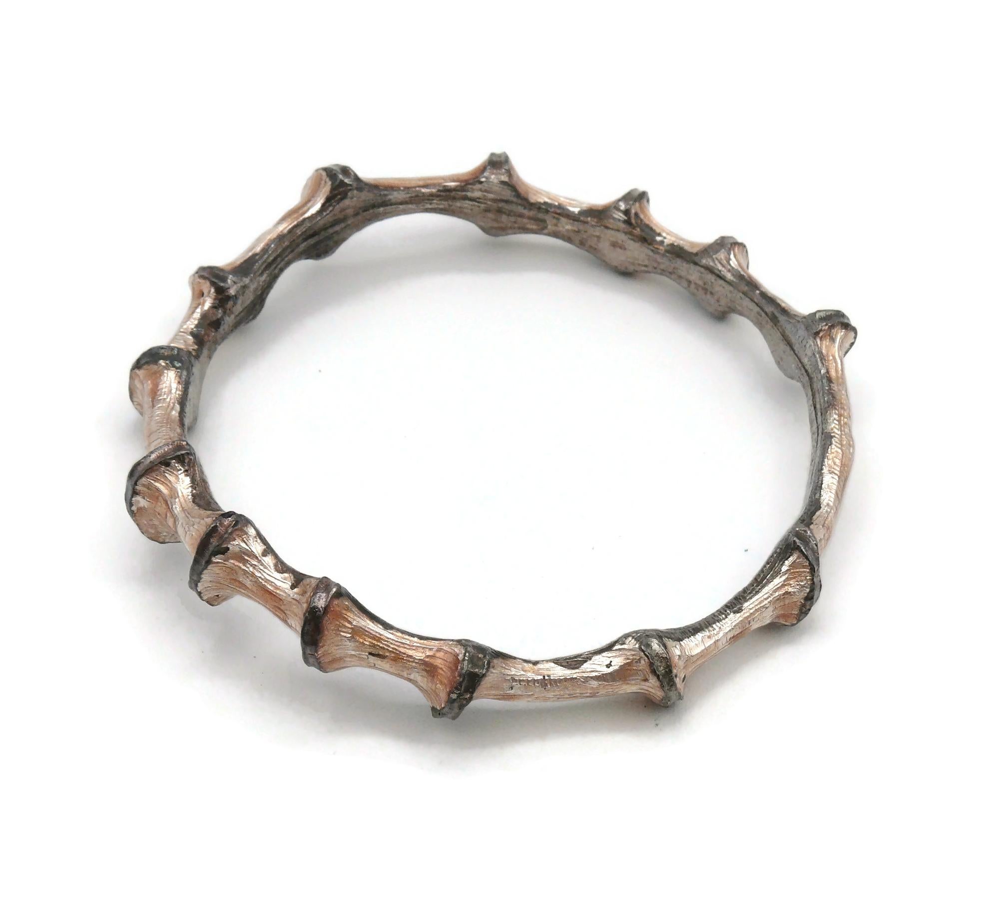 Women's CHRISTIAN LACROIX Attributed To Vintage Distressed Bamboo Design Bangle Bracelet For Sale