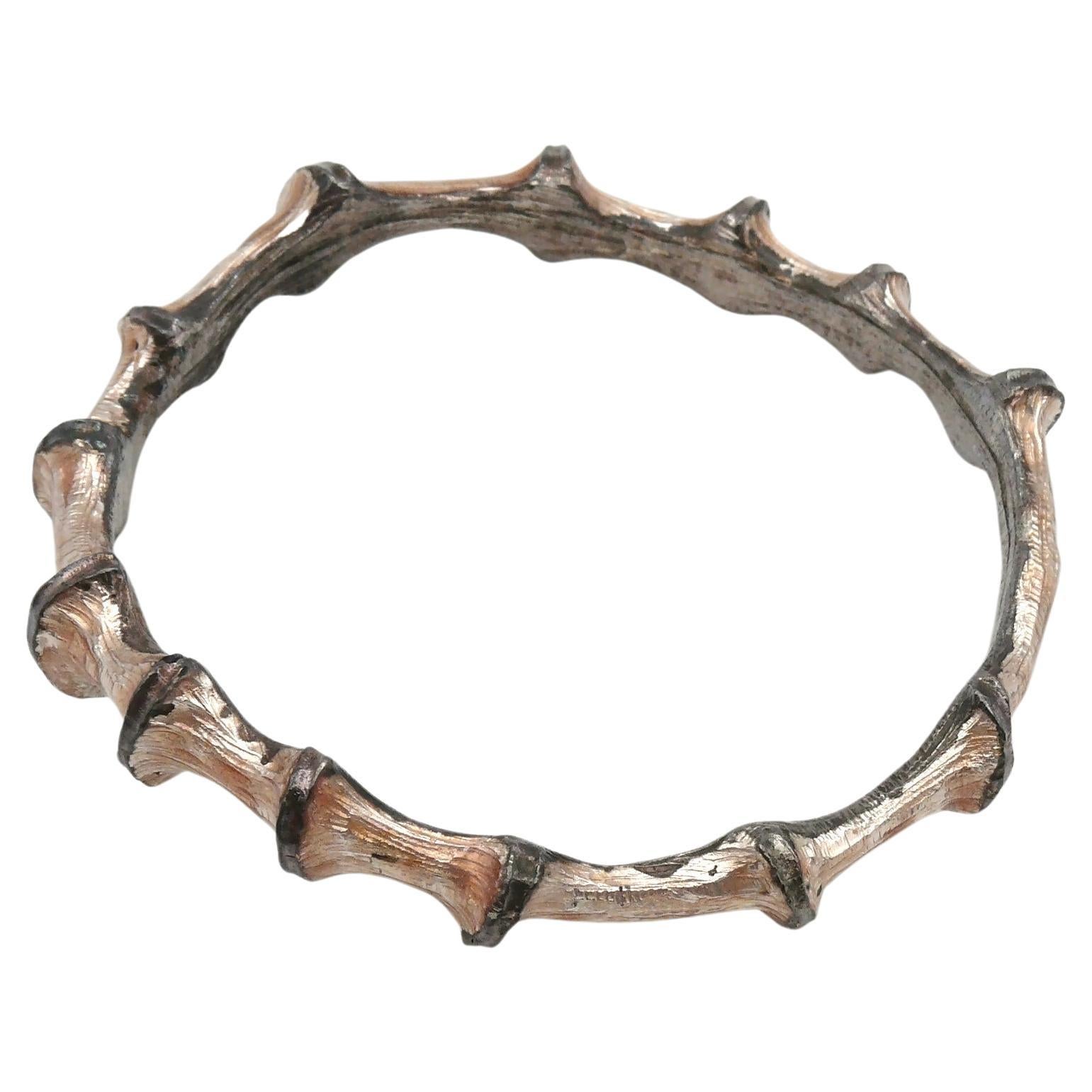 CHRISTIAN LACROIX Attributed To Vintage Distressed Bamboo Design Bangle Bracelet For Sale