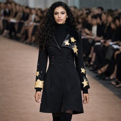 Christian Lacroix Velvet Collar Jacket Snakeskin Stars Lace Panels 90s Sz 38